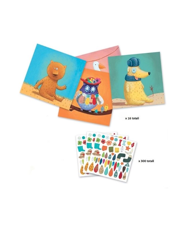 CREARE CON GLI ADESIVI. ANIMALI -DJECO - immagine 2