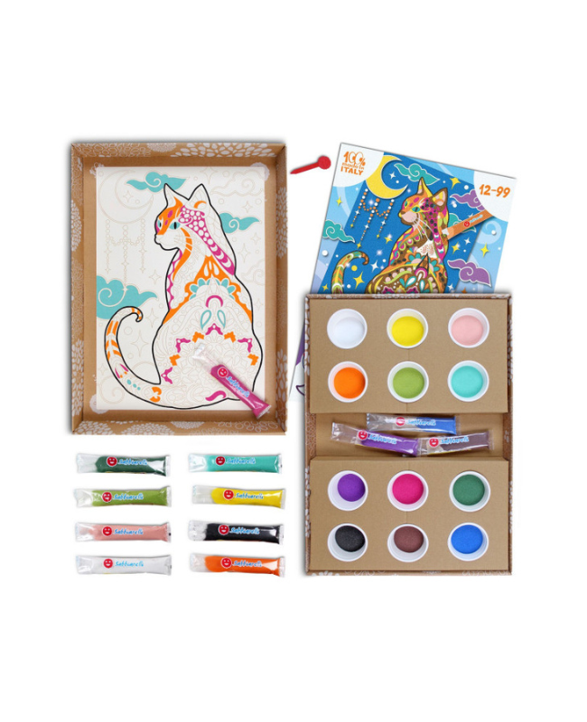 SET GATTO MANDALA -SABBIARELLI - immagine 3