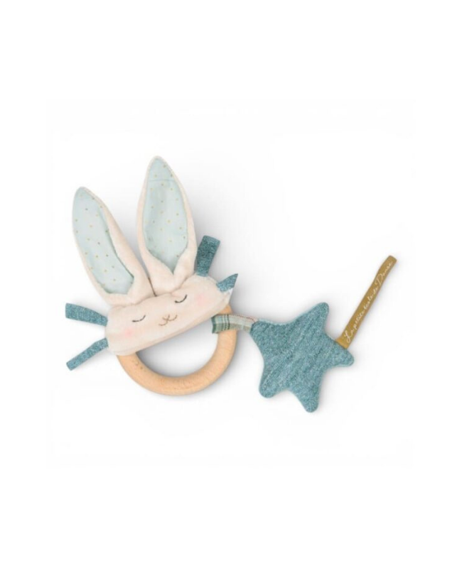 SONAGLIO IN LEGNO CONIGLIETTO BLU -MOULIN ROTY - immagine 2